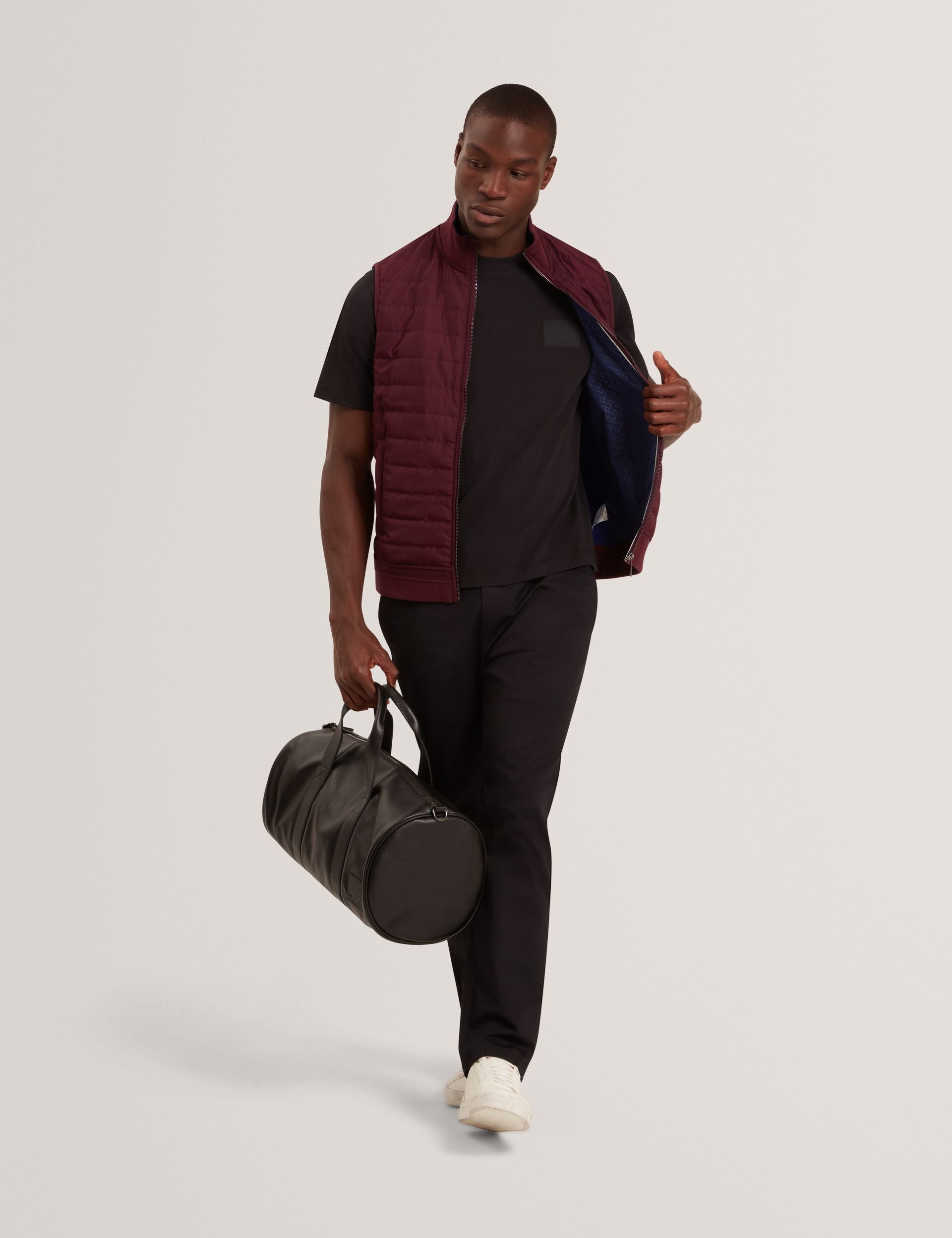 Ted Baker PAFAVOR Quilted Front Funnel Neck Zip-Up Gilet