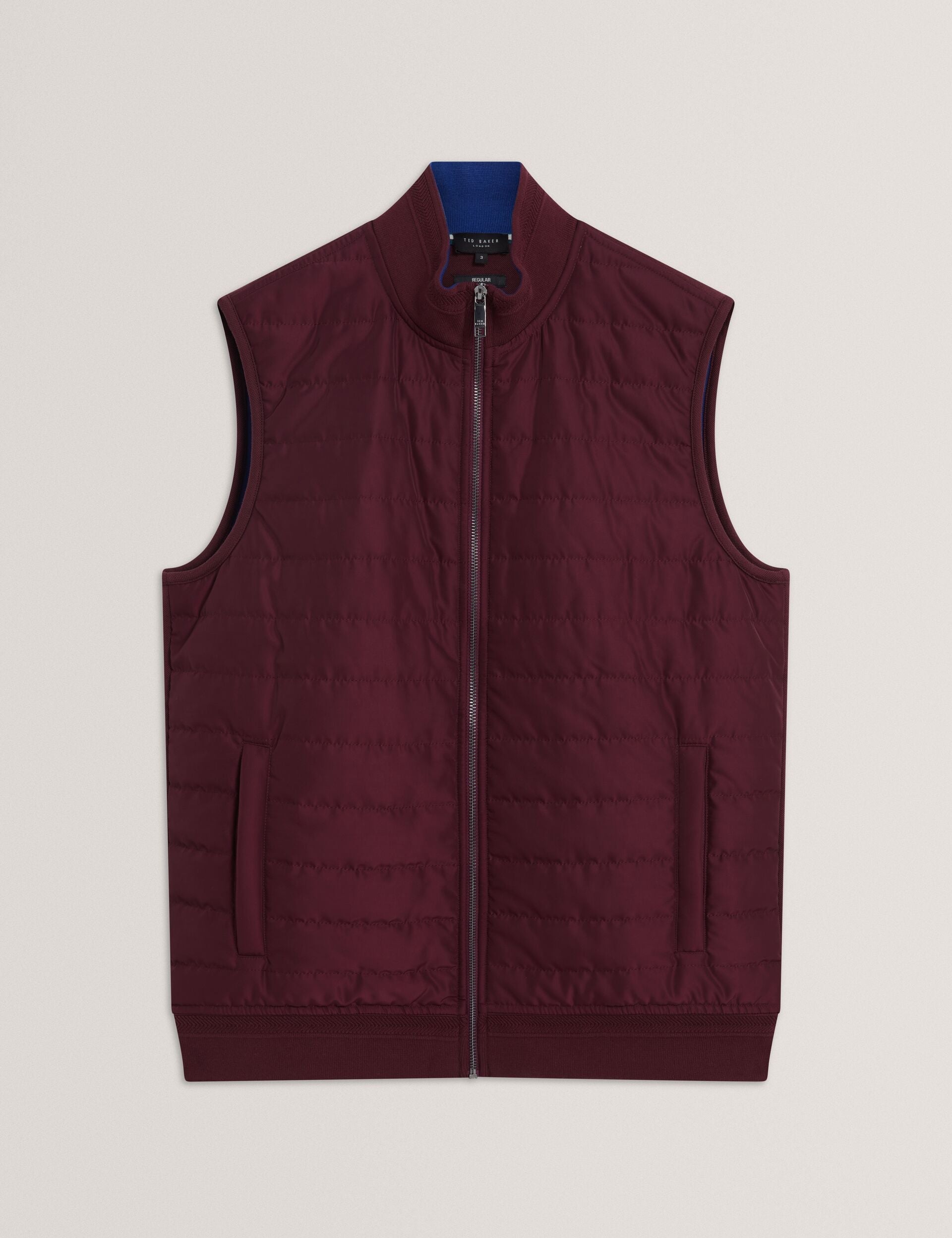 Ted Baker PAFAVOR Quilted Front Funnel Neck Zip-Up Gilet