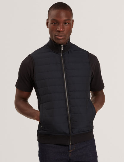 Ted Baker PAFAVOR Quilted Front Funnel Neck Zip-Up Gilet