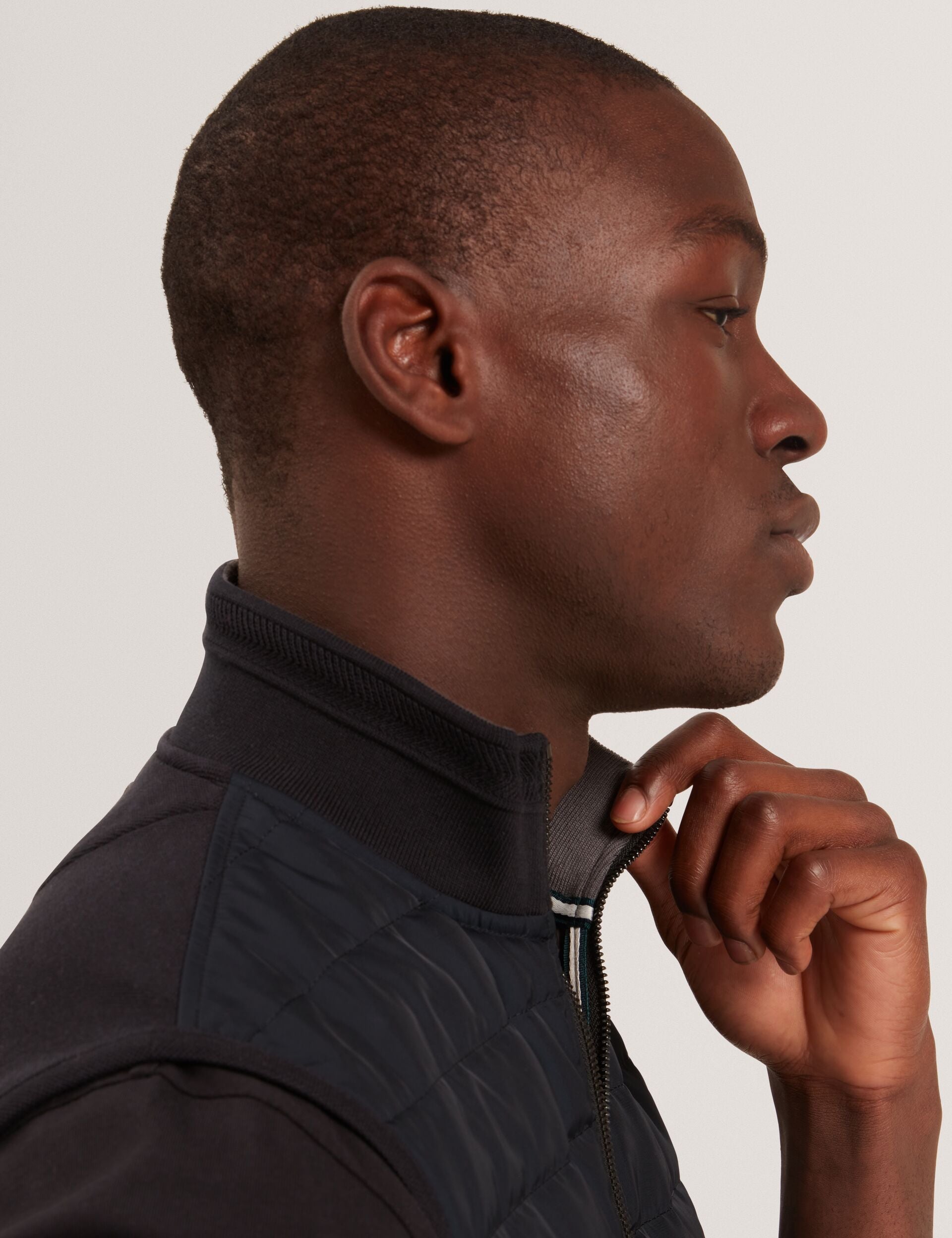 Ted Baker PAFAVOR Quilted Front Funnel Neck Zip-Up Gilet