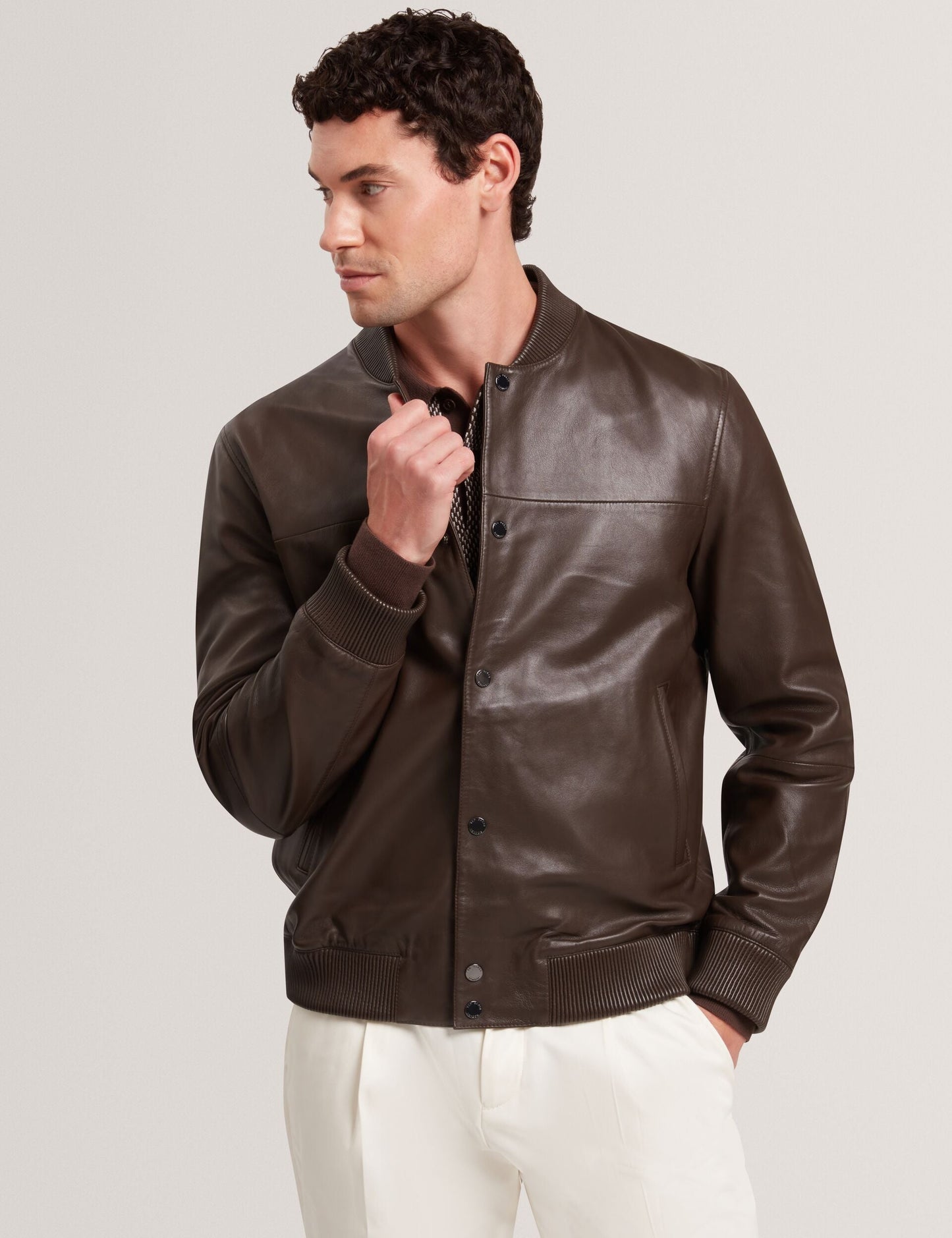 Ted Baker LEEAMS Leather Classic Bomber Jacket