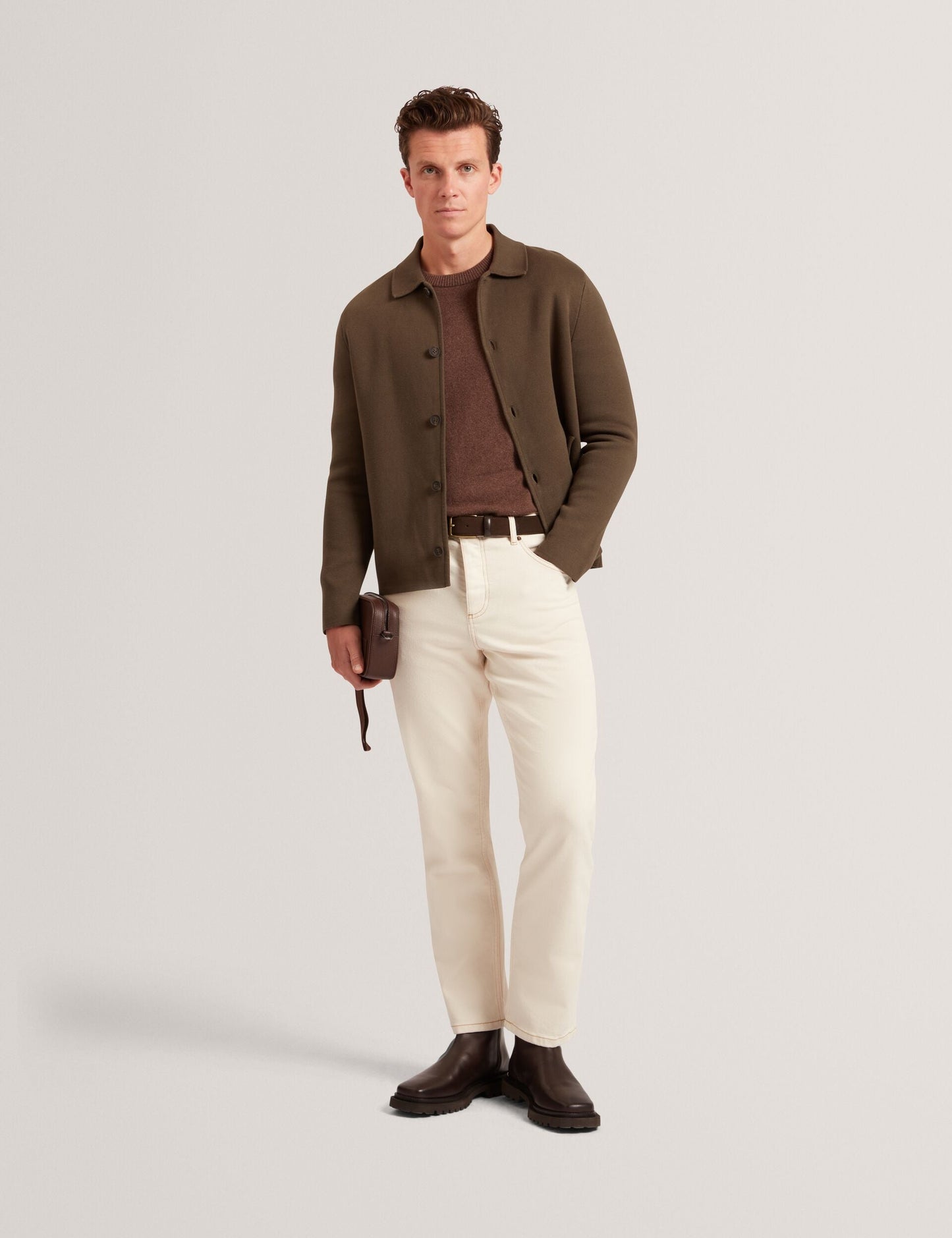 Ted Baker FREDER Knitted Cotton Blend Cardigan Jacket