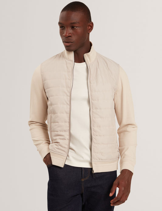 Ted Baker DURANO Quilted Front Zip-Through Knit Jacket
