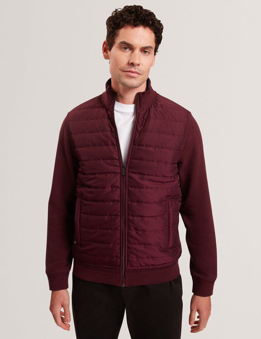 Ted Baker DURANO Quilted Front Zip-Through Knit Jacket
