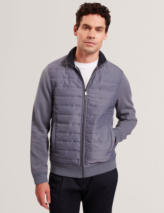 Ted Baker DURANO Quilted Front Zip-Through Knit Jacket