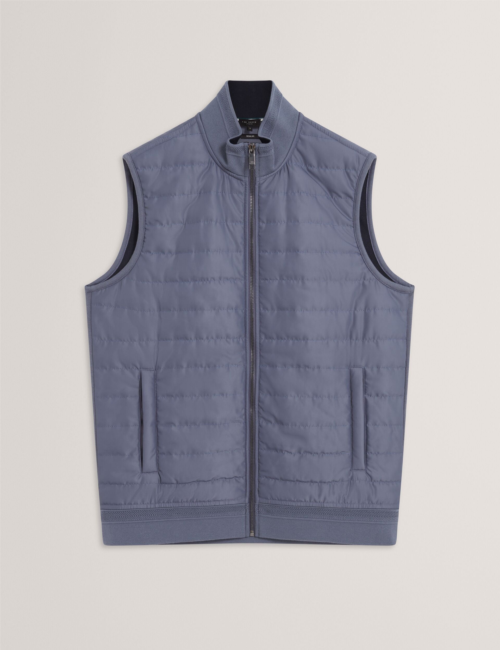 Ted Baker PAFAVOR Quilted Front Funnel Neck Zip-Up Gilet