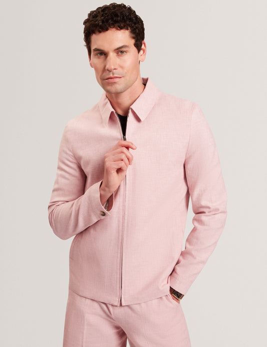 Ted Baker ASHLEYJ Linen Cotton Zip-Up Harrington Jacket