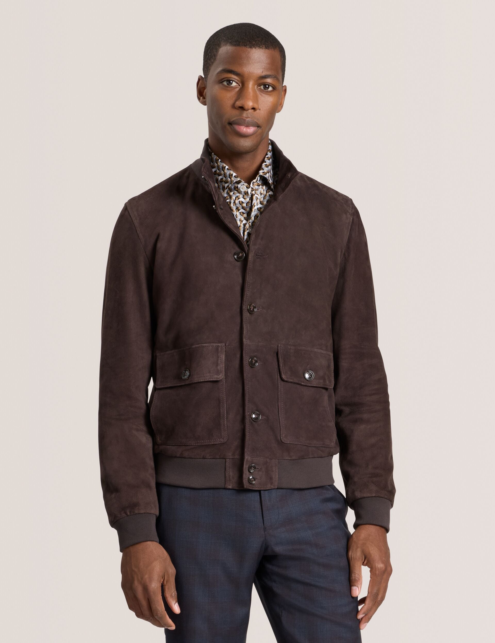Ted Baker WEIR - Suede Button Front Jacket