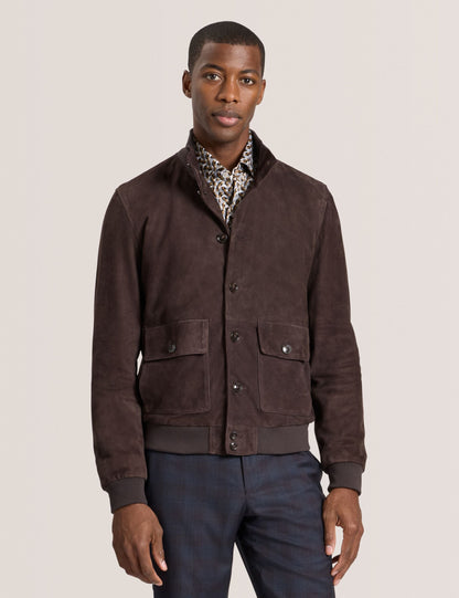 Ted Baker WEIR - Suede Button Front Jacket