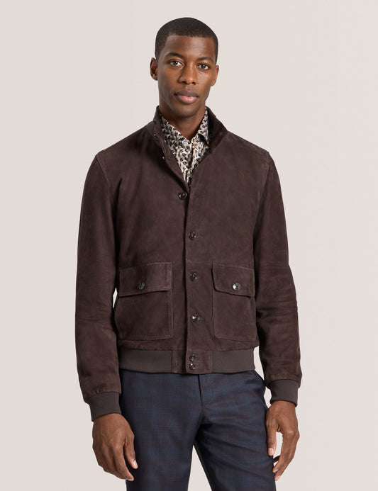 Ted Baker WEIR - Suede Button Front Jacket