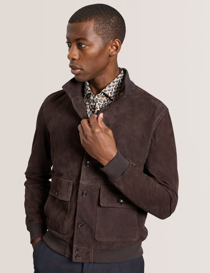 Ted Baker WEIR - Suede Button Front Jacket