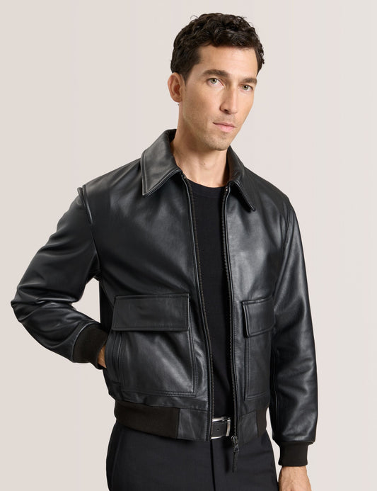 Ted Baker WHISTLER - Leather Bomber Jacket