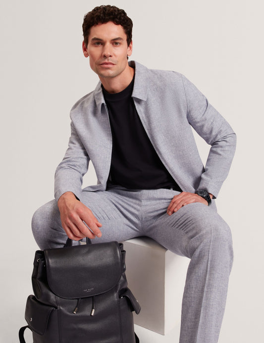 Ted Baker ASHLEYJ Linen Cotton Zip-Up Harrington Jacket