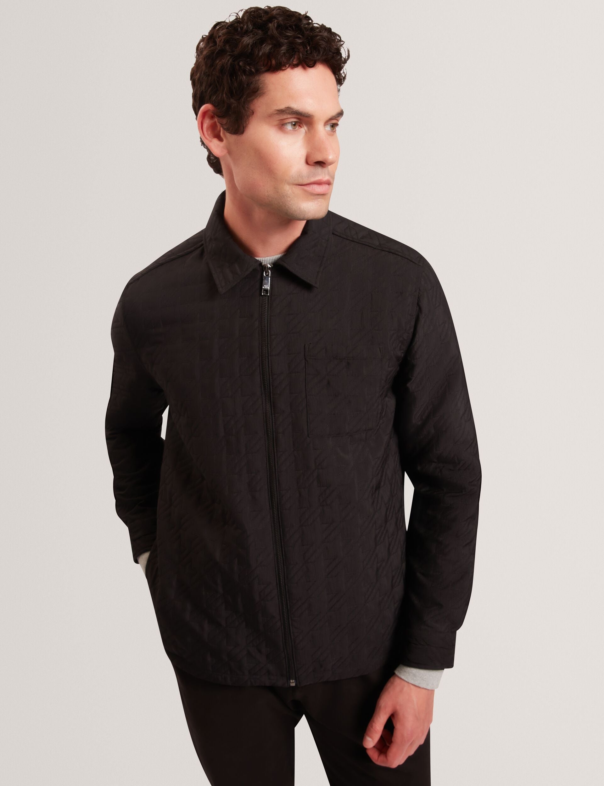 Ted Baker THOVA Textured Quilt Zip-Through Overshirt