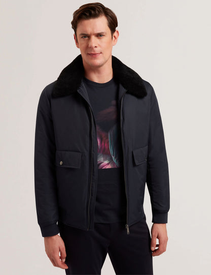Ted Baker AVITORE - Zip Bomber Jacket With Removable Collar