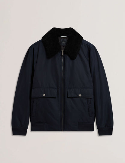 Ted Baker AVITORE - Zip Bomber Jacket With Removable Collar