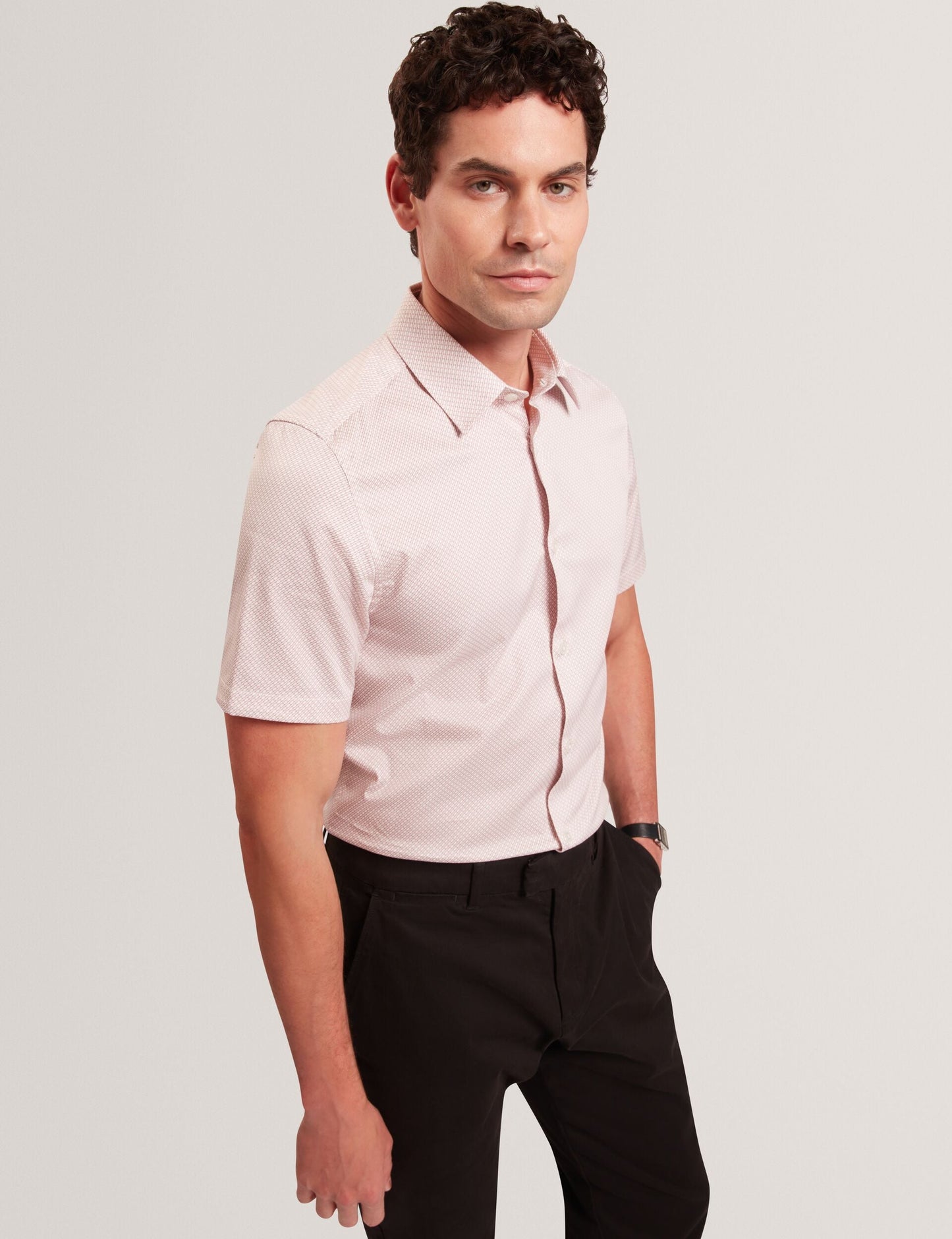 Ted Baker ROMMANN Micro Geo Print Slim Short Sleeve Shirt
