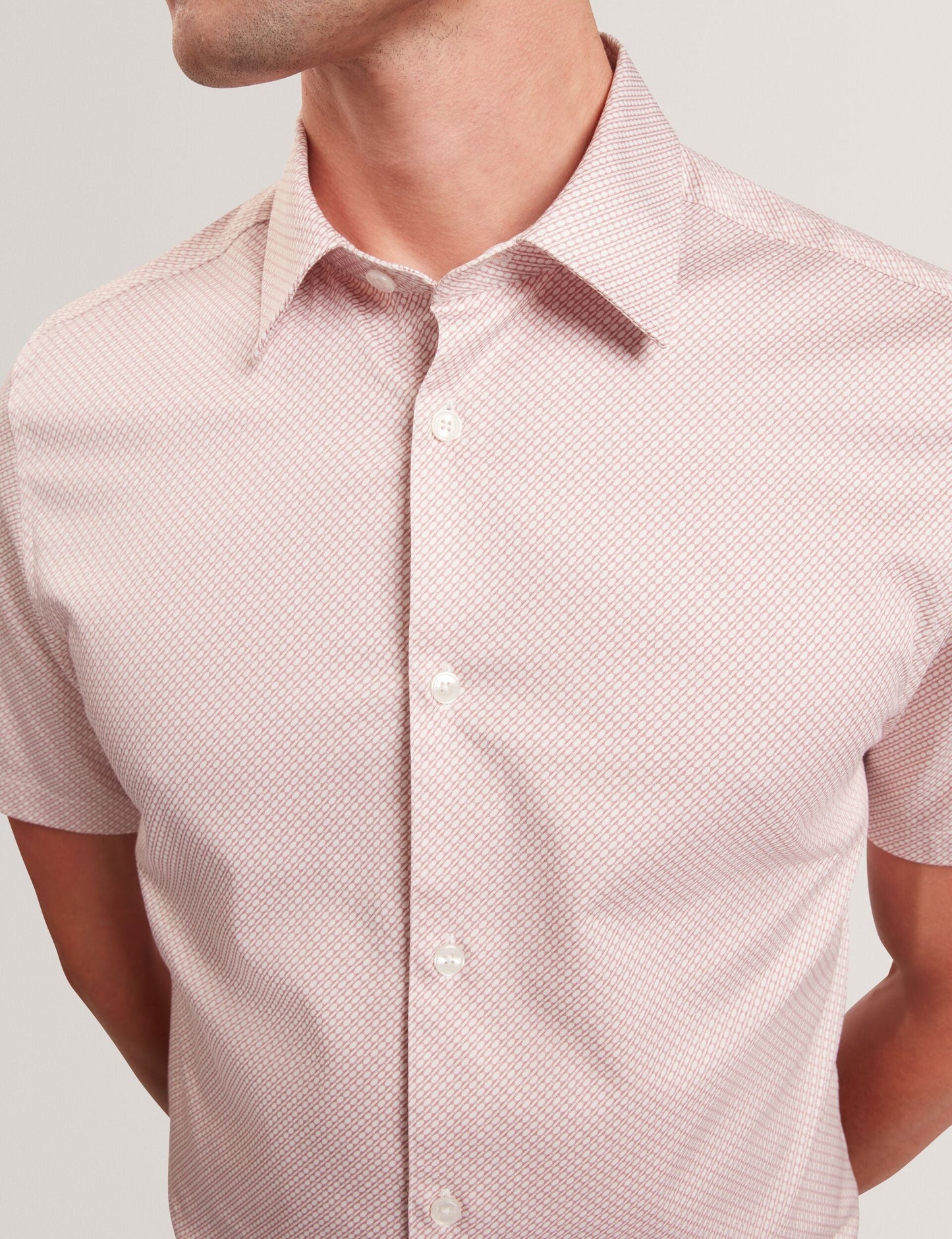 Ted Baker ROMMANN Micro Geo Print Slim Short Sleeve Shirt
