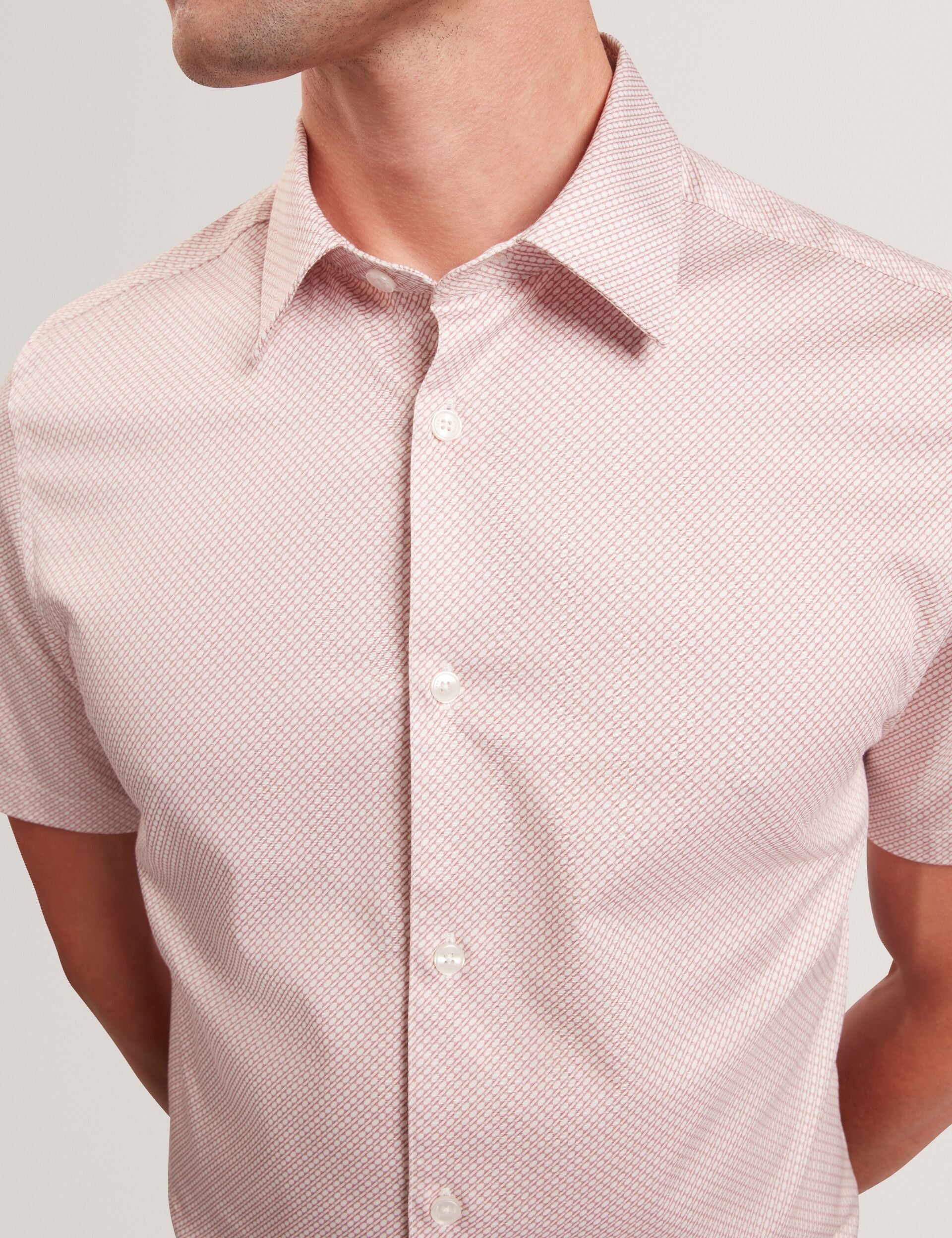 Ted Baker ROMMANN Micro Geo Print Slim Short Sleeve Shirt
