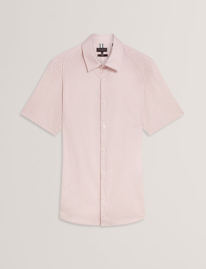 Ted Baker ROMMANN Micro Geo Print Slim Short Sleeve Shirt