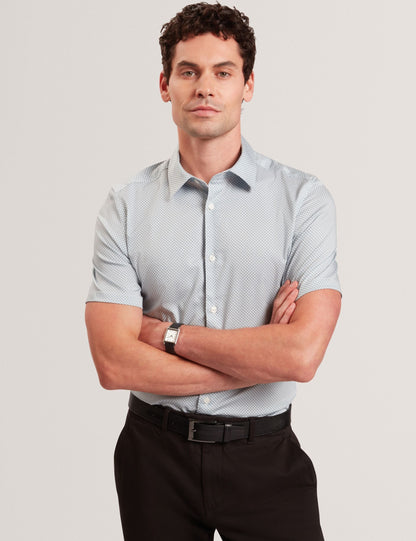 Ted Baker ROMMANN Micro Geo Print Slim Short Sleeve Shirt
