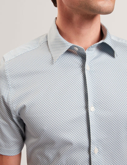 Ted Baker ROMMANN Micro Geo Print Slim Short Sleeve Shirt