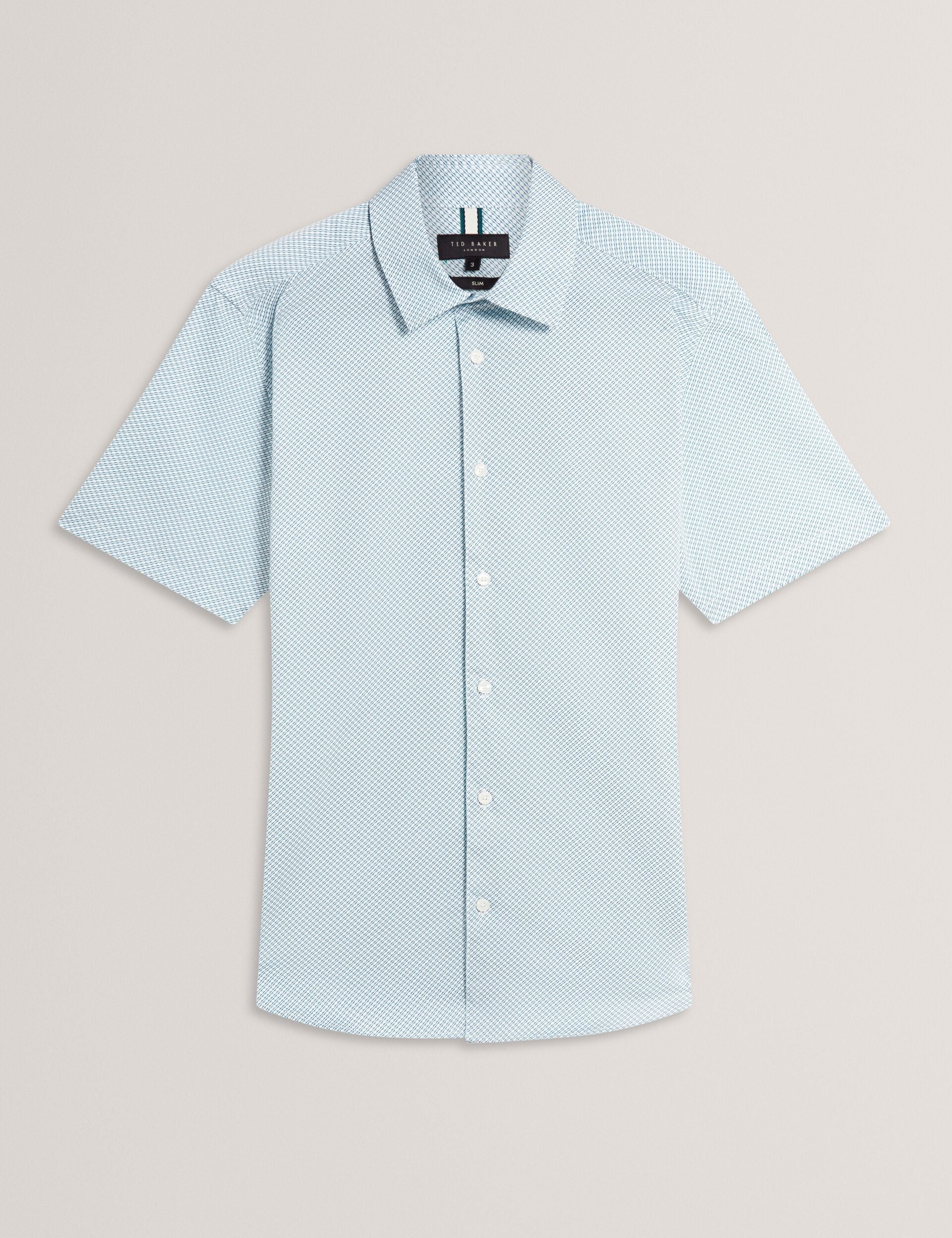 Ted Baker ROMMANN Micro Geo Print Slim Short Sleeve Shirt