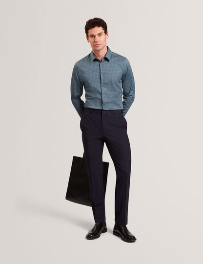 Ted Baker CAYLAXE Slim Fit Geo Print Cotton Blend Shirt
