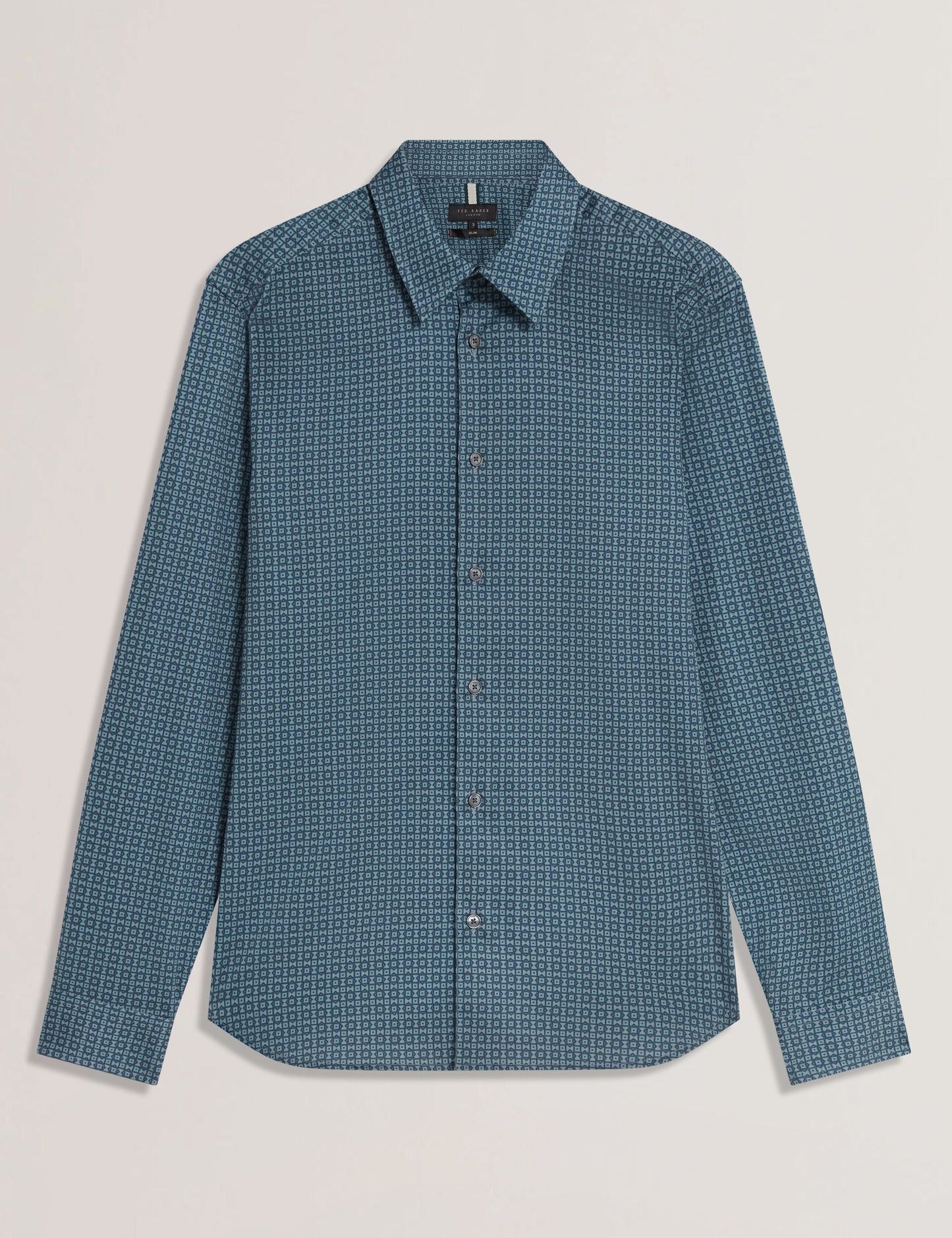 Ted Baker CAYLAXE Slim Fit Geo Print Cotton Blend Shirt