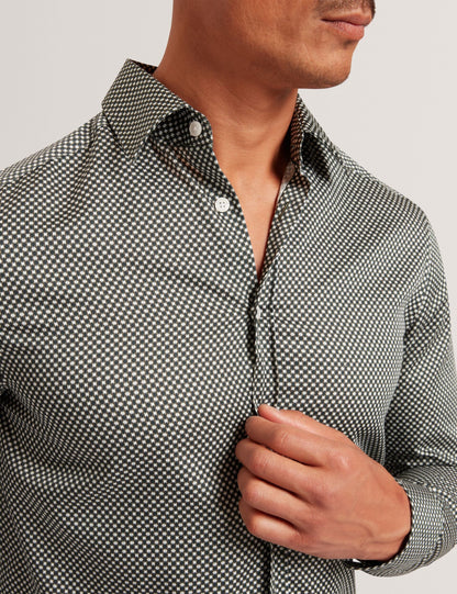 Ted Baker JOZEF Slim Fit Micro Geometric Print Shirt