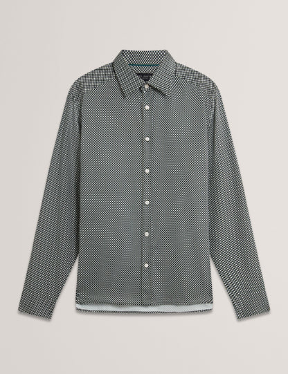Ted Baker JOZEF Slim Fit Micro Geometric Print Shirt