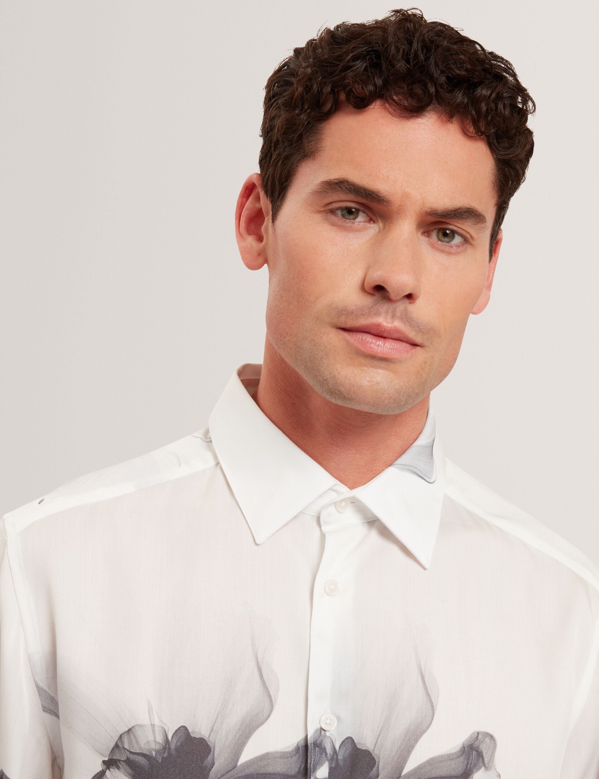 Ted Baker AMUND Monochrome Floral Long Sleeve Shirt