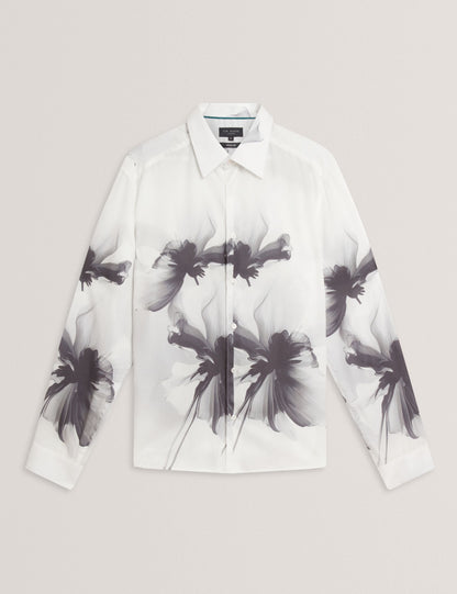 Ted Baker AMUND Monochrome Floral Long Sleeve Shirt