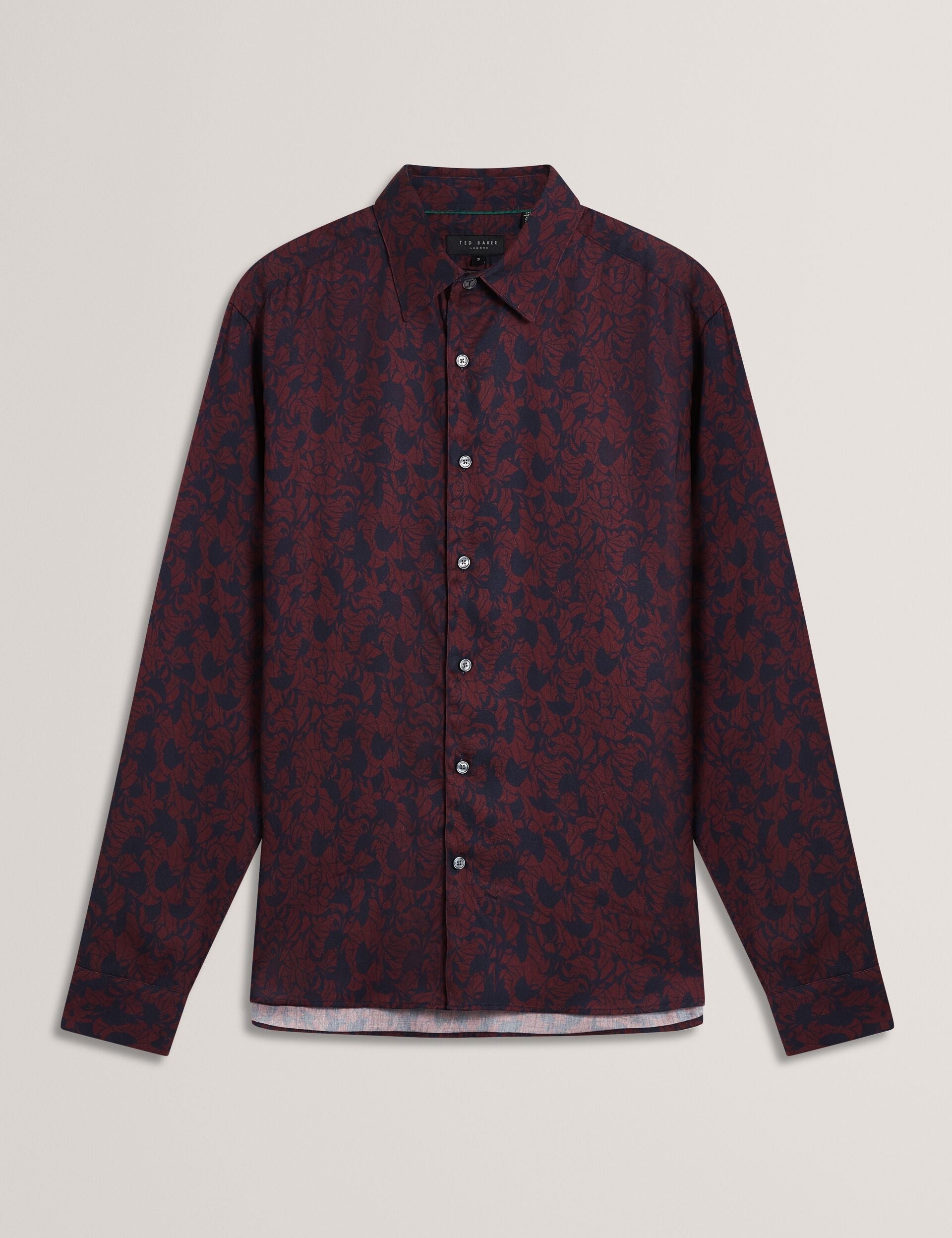 Ted Baker AKSELLE Dark Floral Print Woven Shirt