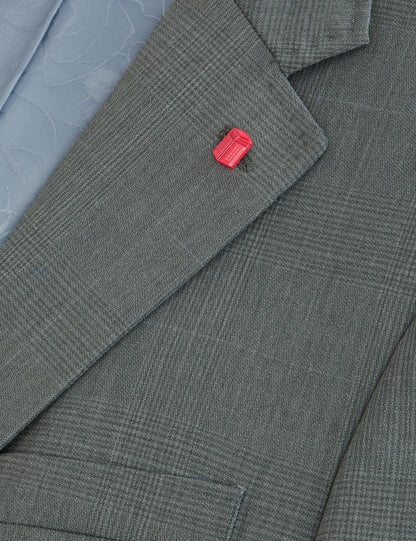 Ted Baker WRIGHT - Single Breasted Two Button Notch Flat Front Plaid Jacket