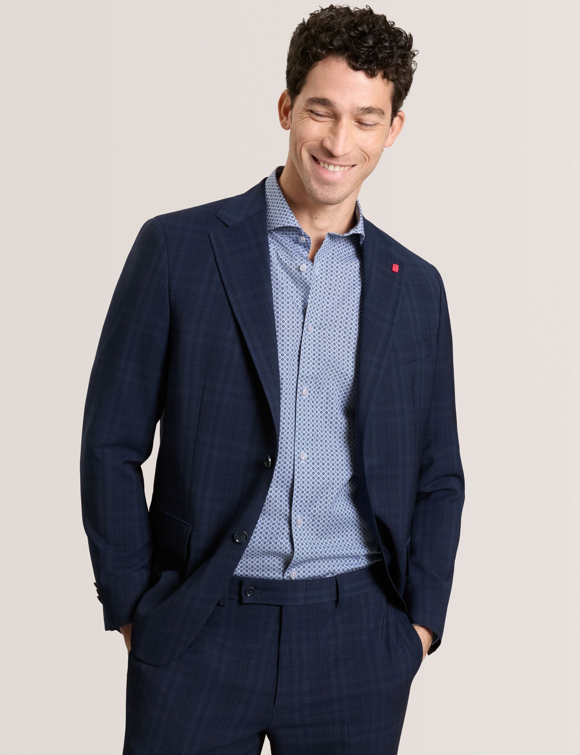 Ted Baker WRIGHT - Single Breasted Two Button Notch Flat Front Plaid Jacket