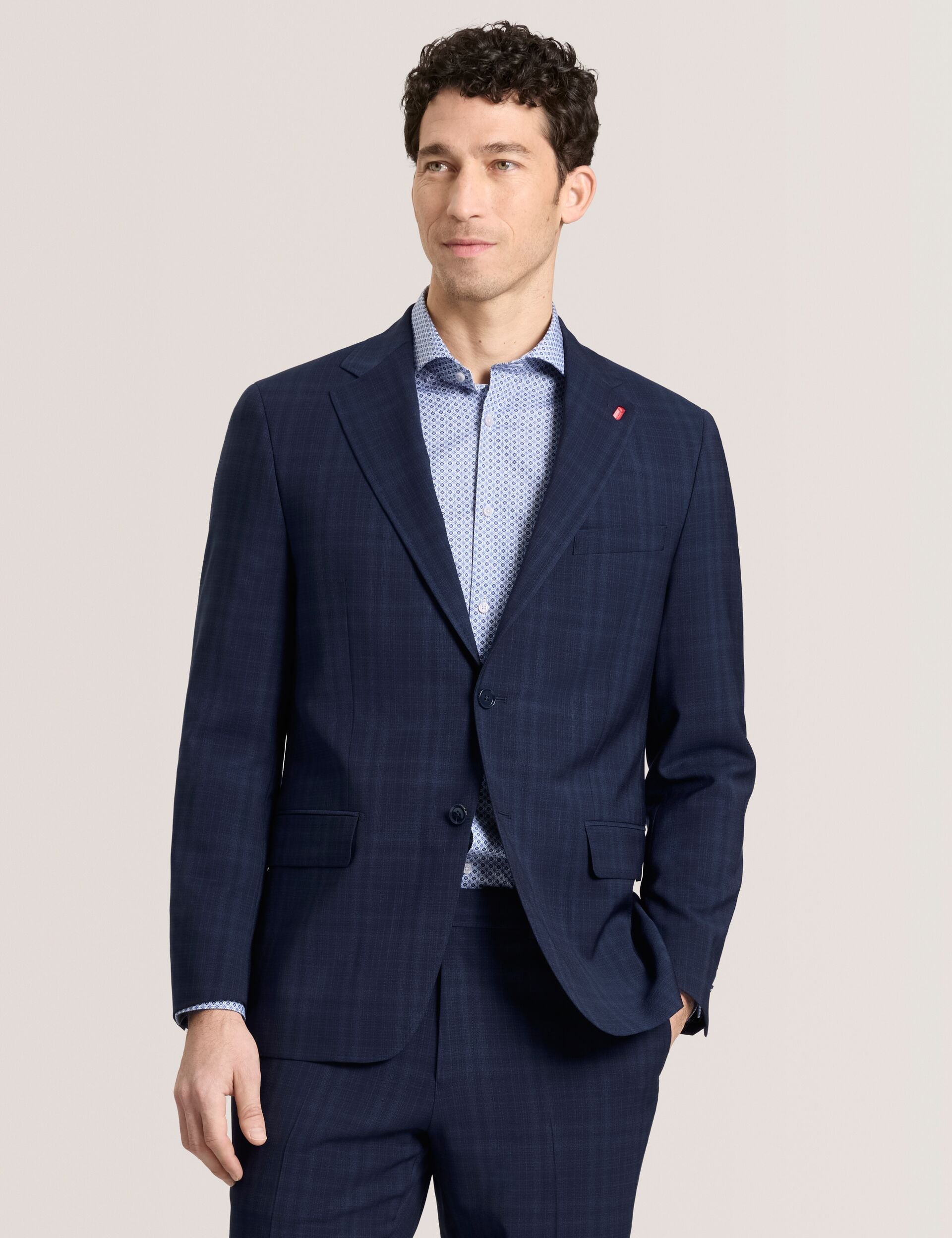 Ted Baker WRIGHT - Single Breasted Two Button Notch Flat Front Plaid Jacket