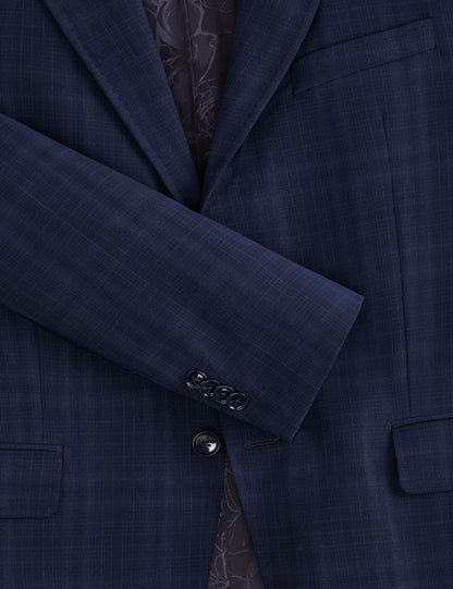 Ted Baker WRIGHT - Single Breasted Two Button Notch Flat Front Plaid Jacket