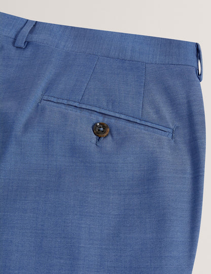 Ted Baker JAYINGS - Slim Fit Blue Textured Wool Suit Pants