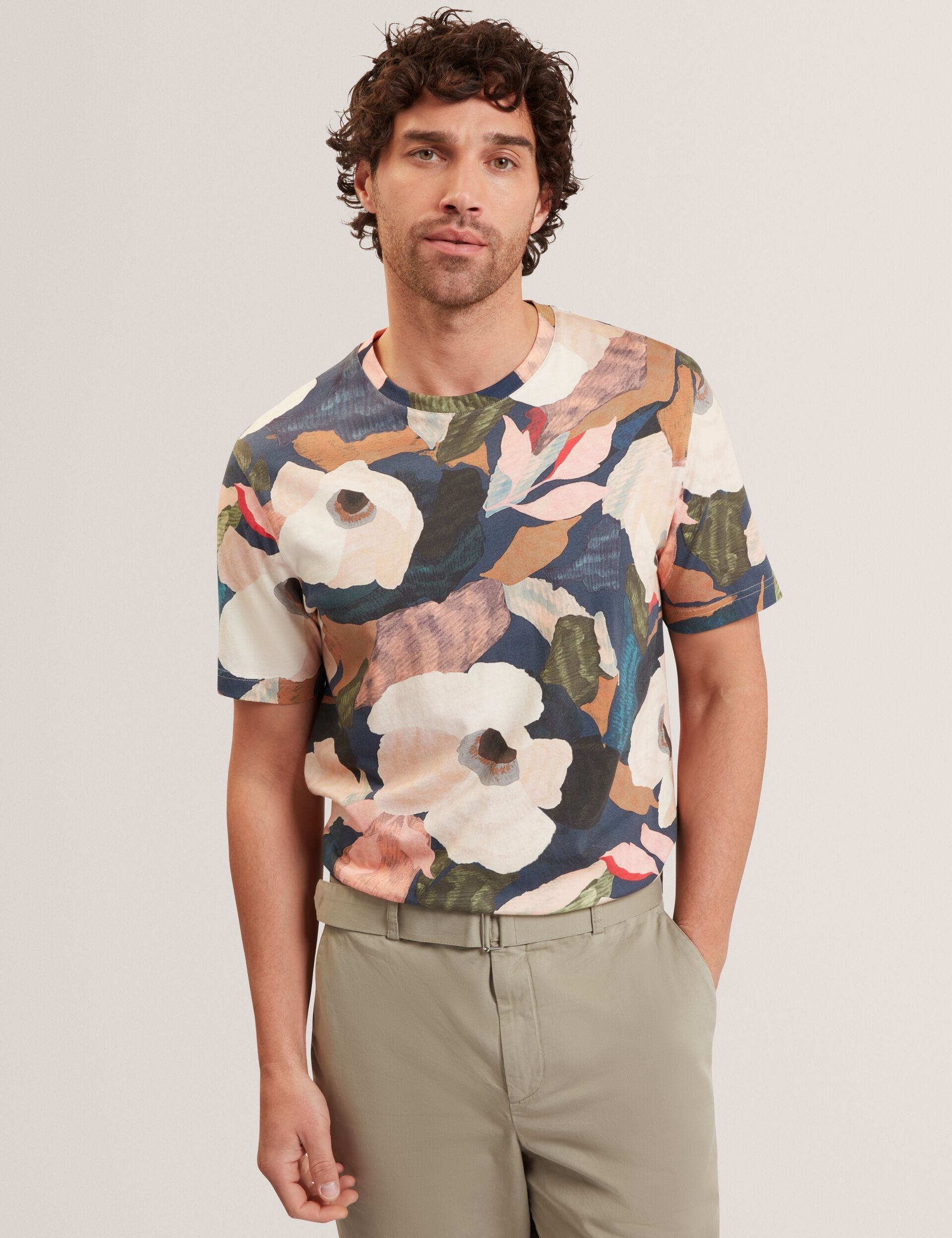 Ted Baker DOWLLE Garden Print Crew Neck Cotton T-Shirt