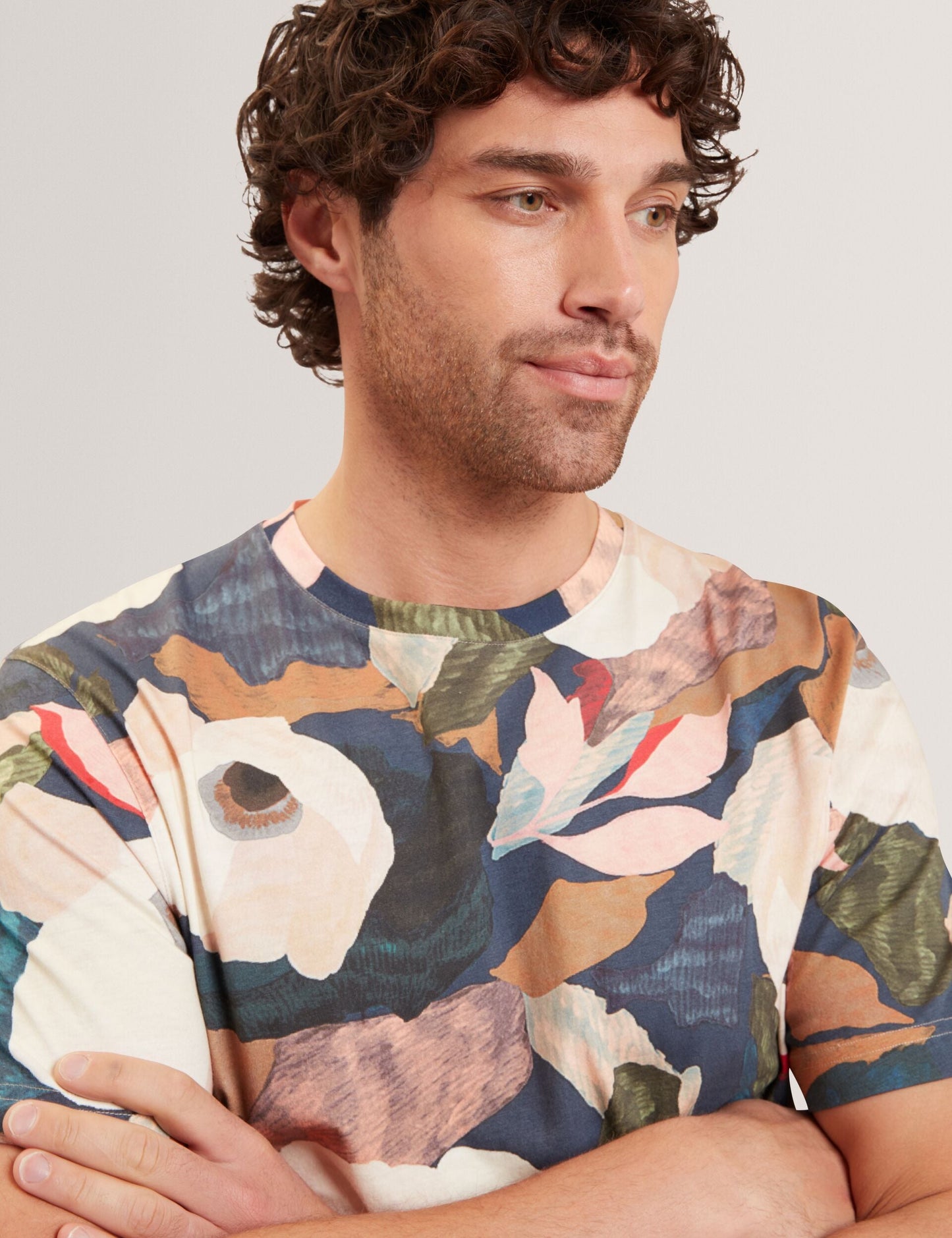 Ted Baker DOWLLE Garden Print Crew Neck Cotton T-Shirt