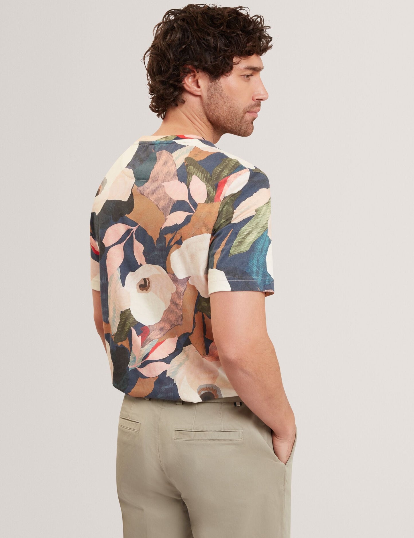 Ted Baker DOWLLE Garden Print Crew Neck Cotton T-Shirt