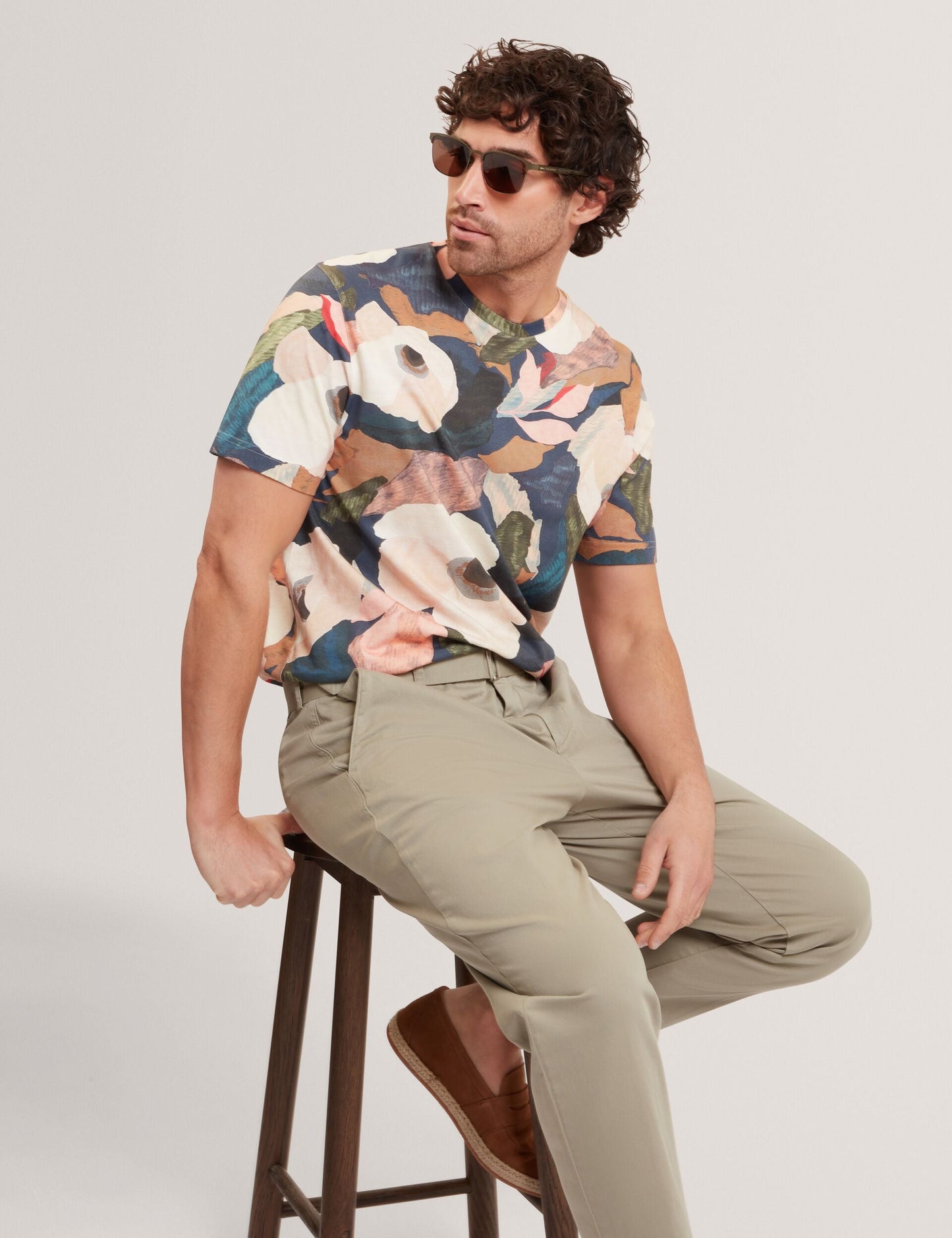 Ted Baker DOWLLE Garden Print Crew Neck Cotton T-Shirt