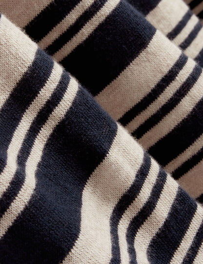 Ted Baker BRODI Striped Linen Blend Knitted Polo Shirt