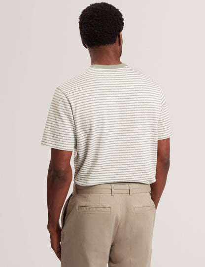Ted Baker VEXRIN Textural Stripe Crew Neck Cotton T-Shirt