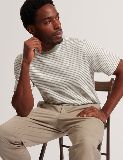 Ted Baker VEXRIN Textural Stripe Crew Neck Cotton T-Shirt