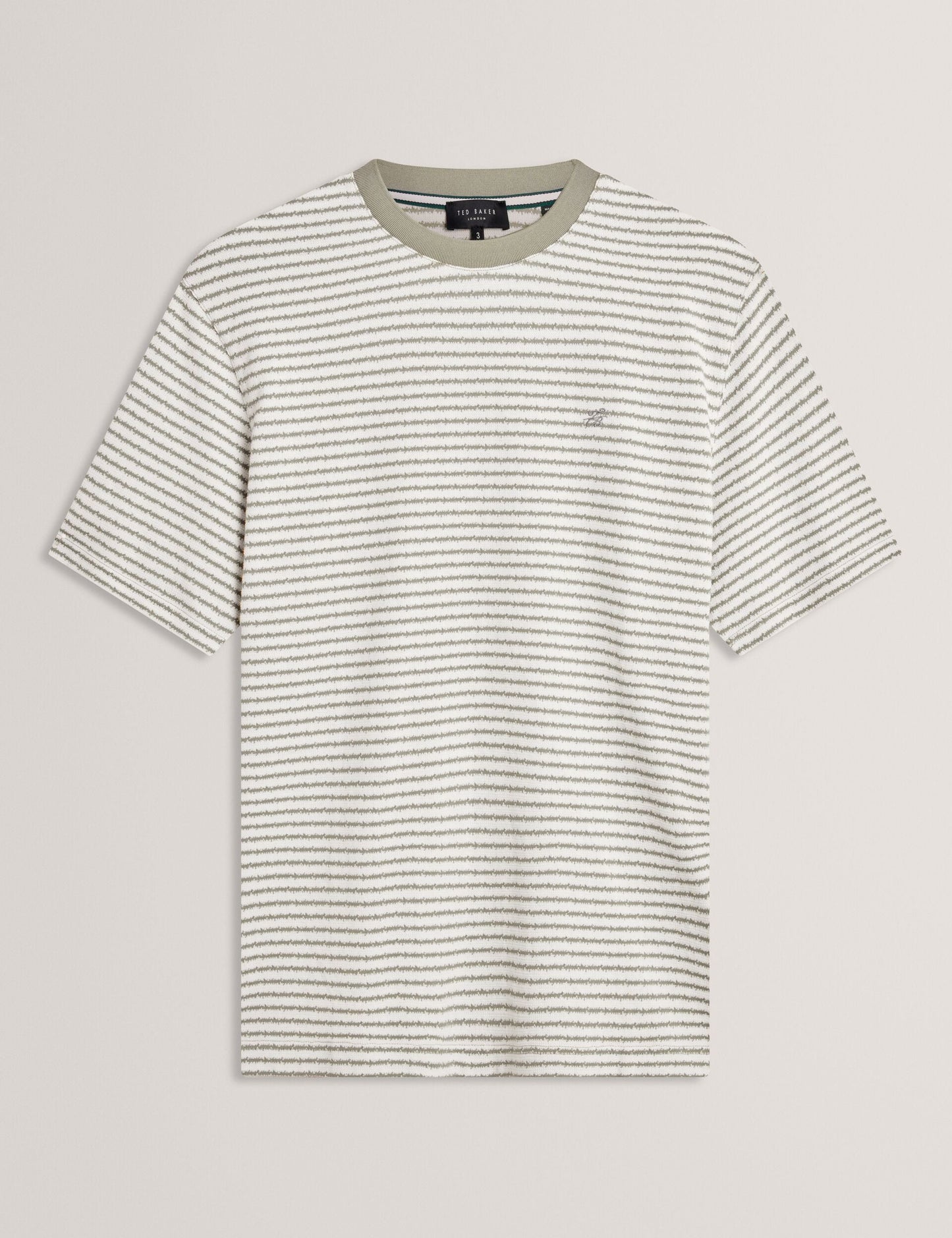 Ted Baker VEXRIN Textural Stripe Crew Neck Cotton T-Shirt