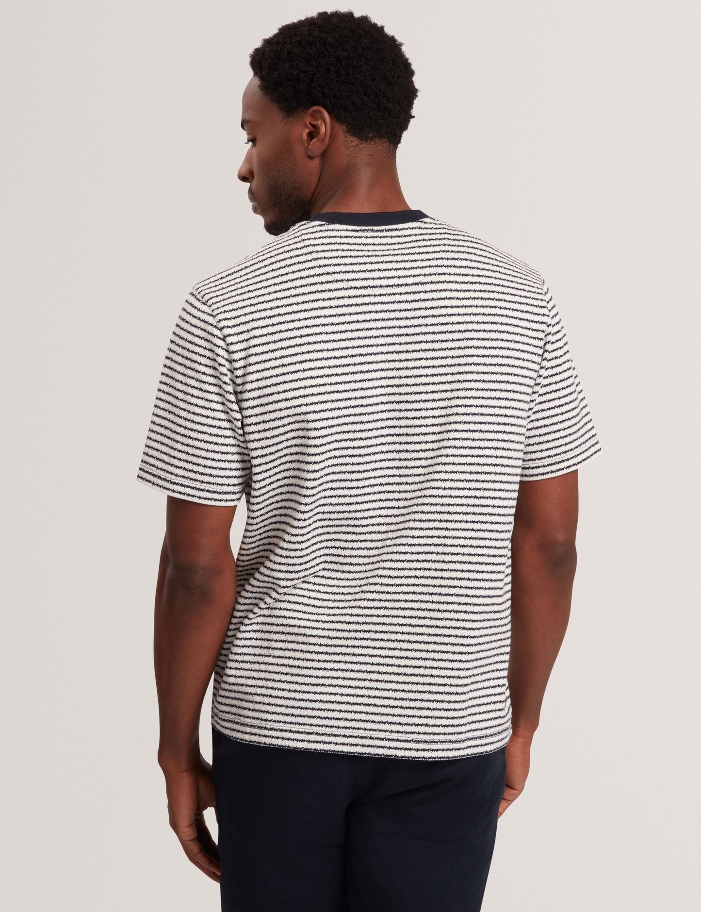 Ted Baker VEXRIN Textural Stripe Crew Neck Cotton T-Shirt