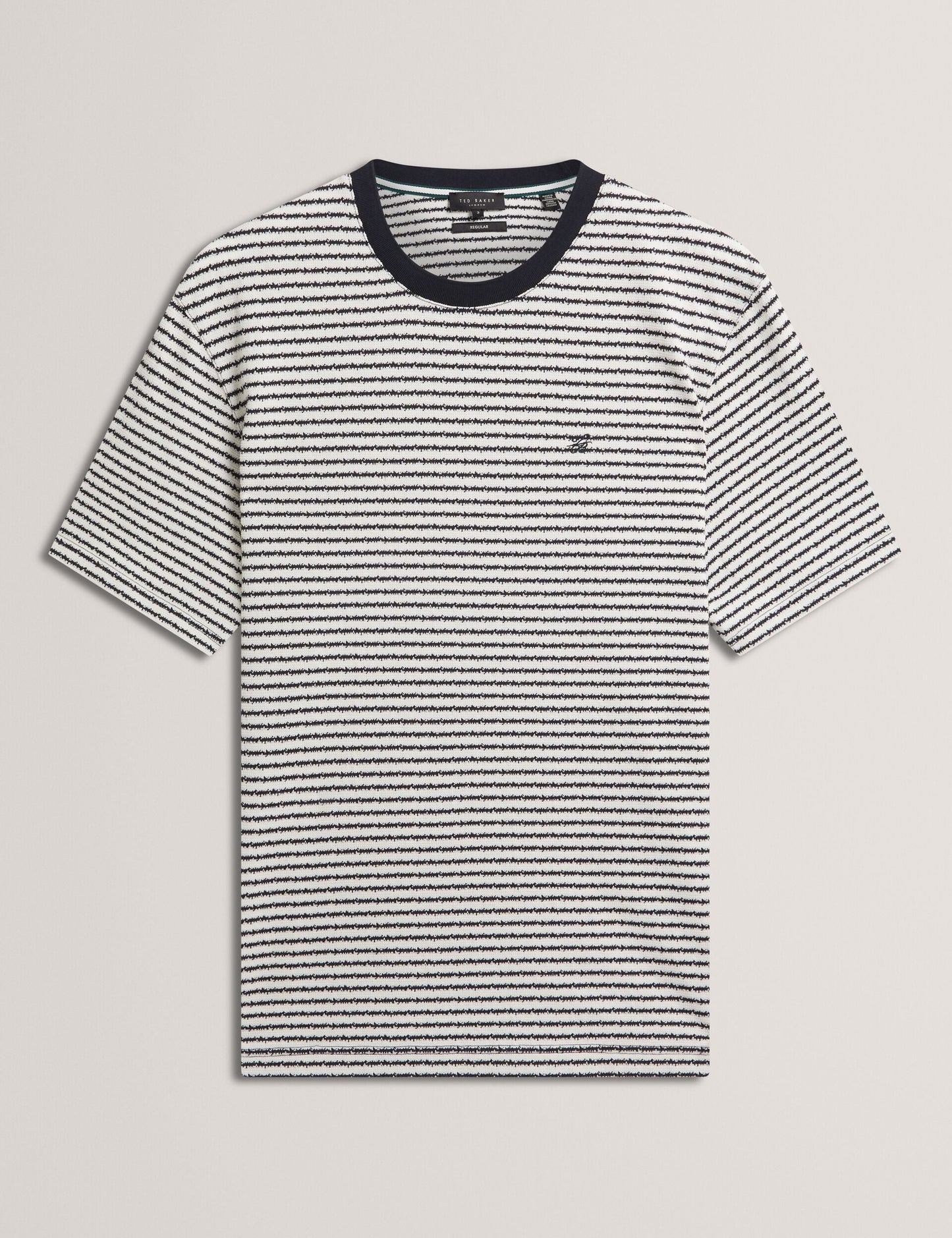 Ted Baker VEXRIN Textural Stripe Crew Neck Cotton T-Shirt