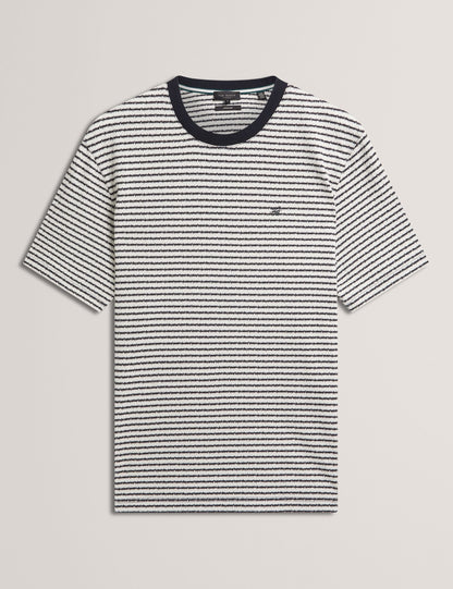 Ted Baker VEXRIN Textural Stripe Crew Neck Cotton T-Shirt